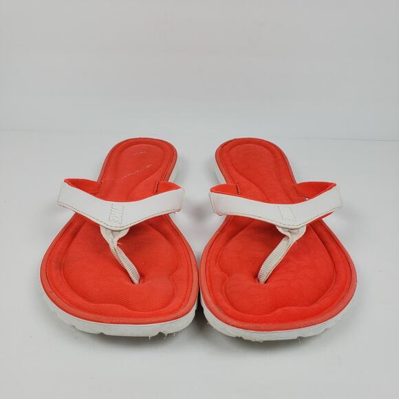 Nike Calm Elevation Womens Size 10 White Bright Coral Slip On Flip Flop Sandals - Picture 6 of 12